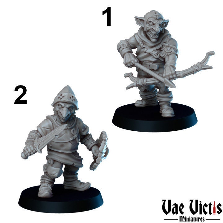Goblin Soldier Set (6 Minis) | Vae Victis Miniatures | Archer | Spear | Resin | Tabletop | Miniatures | TTRPG | DND | 5E