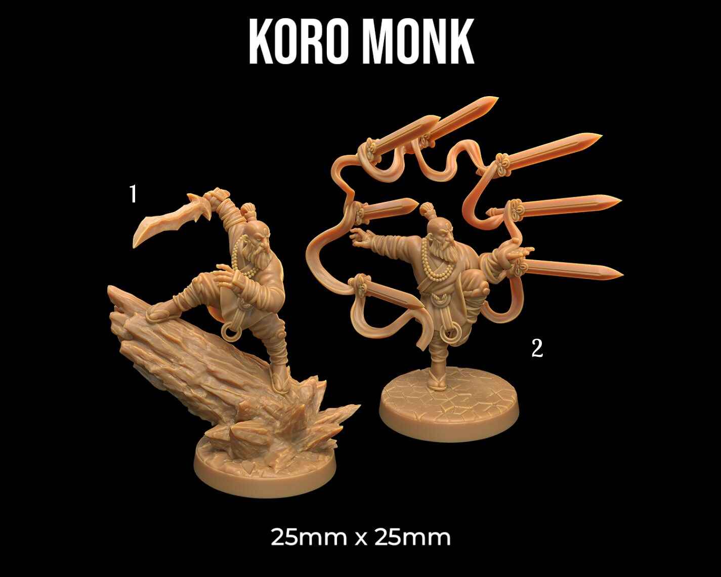 Koro Monk | Dragon Trappers Lodge | One Page Rules | 32mm | Resin Printed Tabletop RPG Figures | DND | 5E |