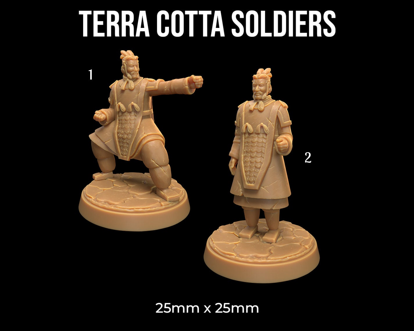 Terra Cotta Soldiers | Dragon Trappers Lodge | Mini | One Page Rules | 32mm | Resin | Tabletop | Miniatures | TTRPG | DND | 5E | OPR