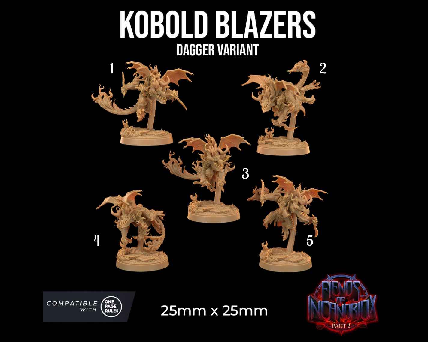 Kobold Blazers | Dragon Trappers Lodge | Fiends of Incandriox | 32mm | Resin Printed Tabletop RPG Figures | DND | 5E |