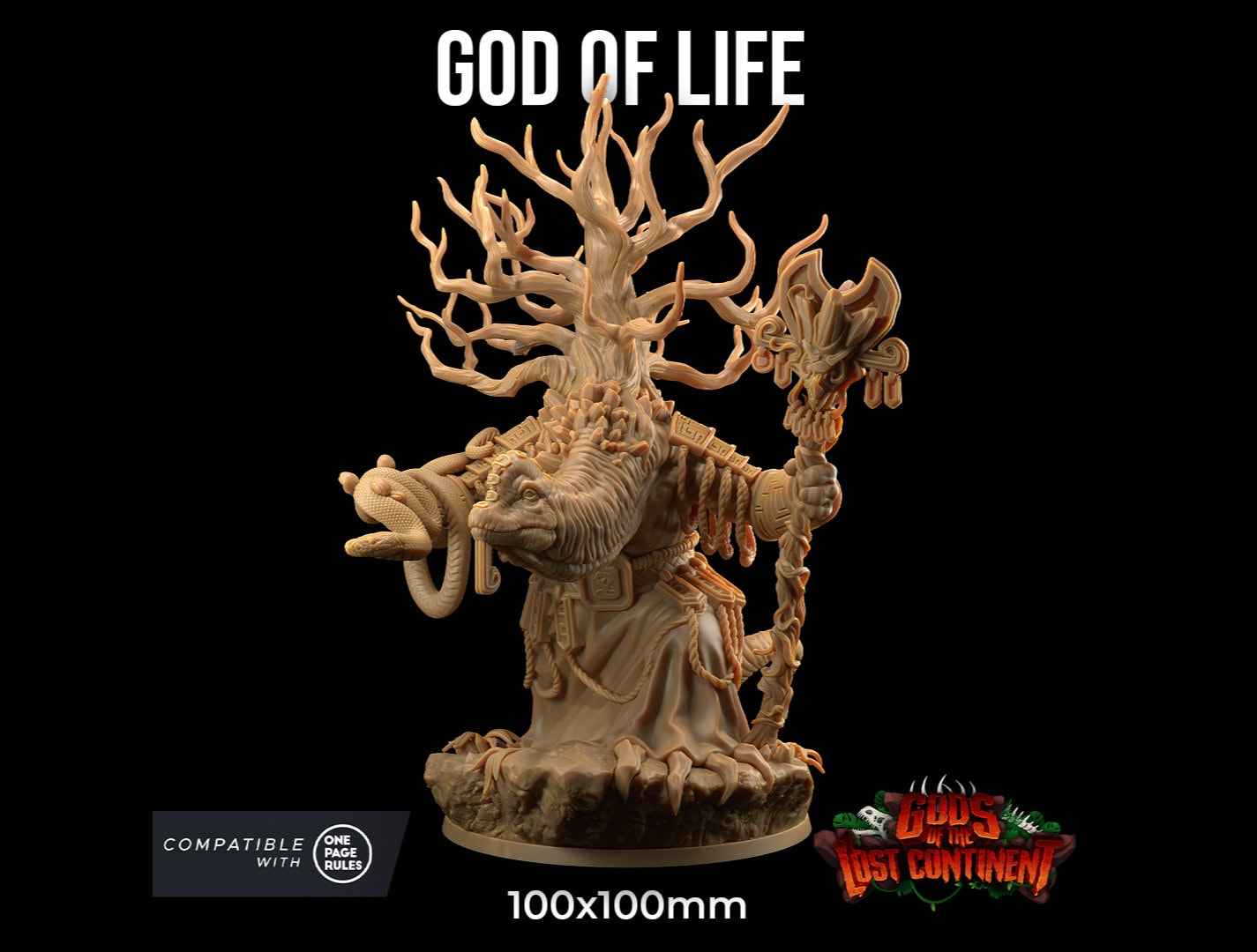 God of Life | Dragon Trappers Lodge | One Page Rules | 32mm | Resin Printed Tabletop RPG Figures | DND | 5E | Dinosaur