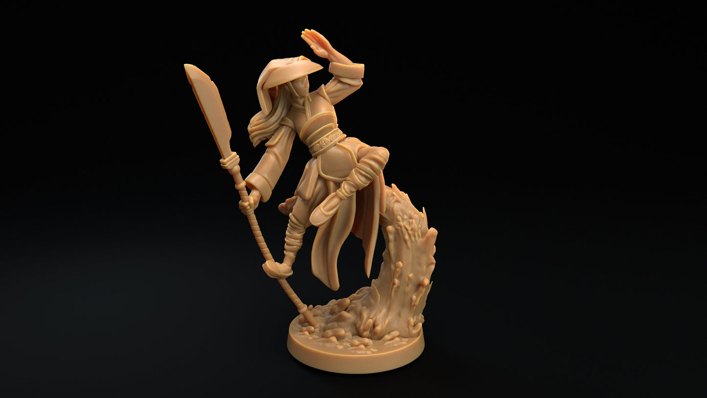 Spiritfolk Monk | Dragon Trappers Lodge | Mini | One Page Rules | 32mm | Resin | Tabletop | Miniatures | TTRPG | DND | 5E | OPR