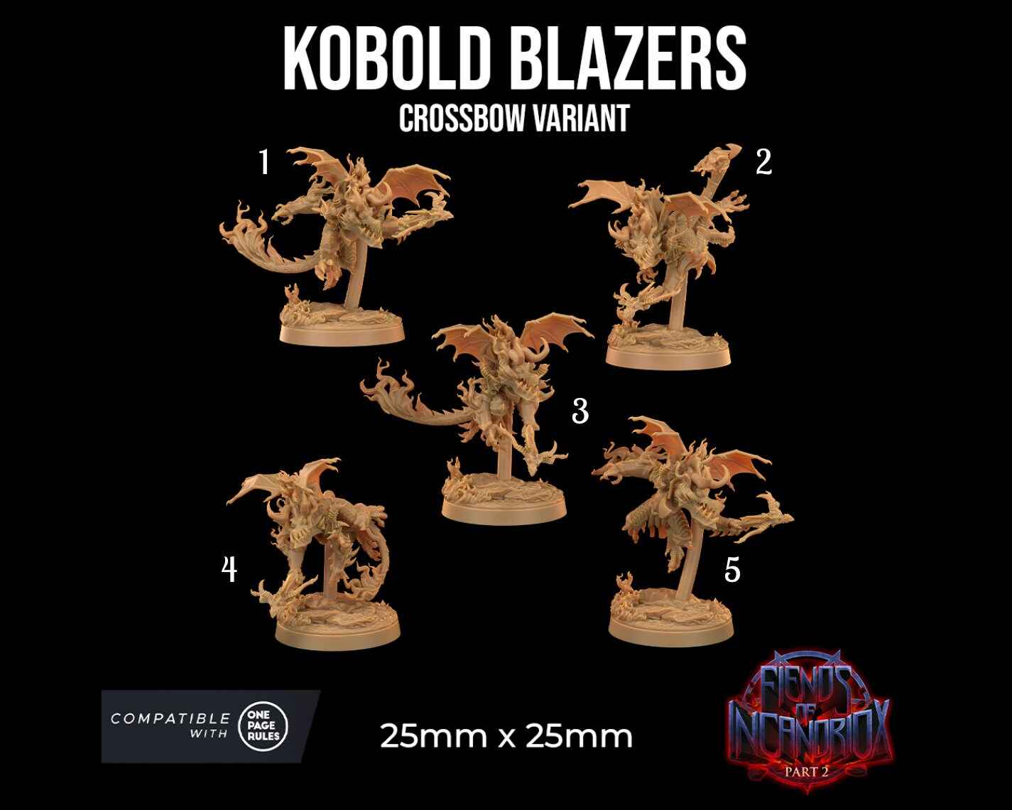 Kobold Blazers | Dragon Trappers Lodge | Fiends of Incandriox | 32mm | Resin Printed Tabletop RPG Figures | DND | 5E |