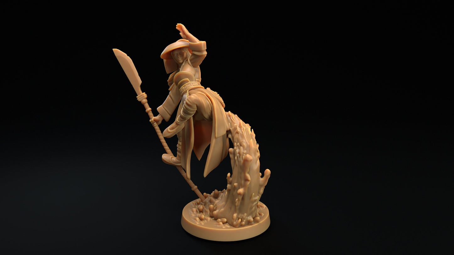 Spiritfolk Monk | Dragon Trappers Lodge | Mini | One Page Rules | 32mm | Resin | Tabletop | Miniatures | TTRPG | DND | 5E | OPR
