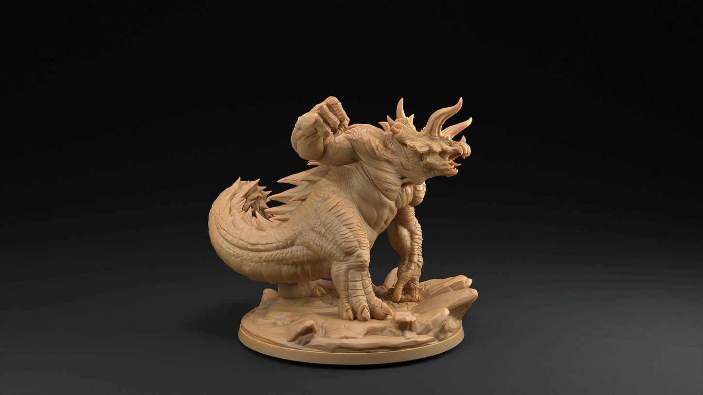 Tricerahulk | Dragon Trappers Lodge | One Page Rules | 32mm | Resin Printed Tabletop RPG Figures | DND | 5E | Dinosaur