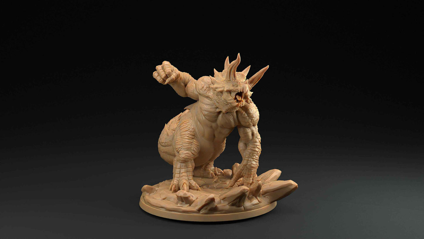 Tricerahulk | Dragon Trappers Lodge | One Page Rules | 32mm | Resin Printed Tabletop RPG Figures | DND | 5E | Dinosaur