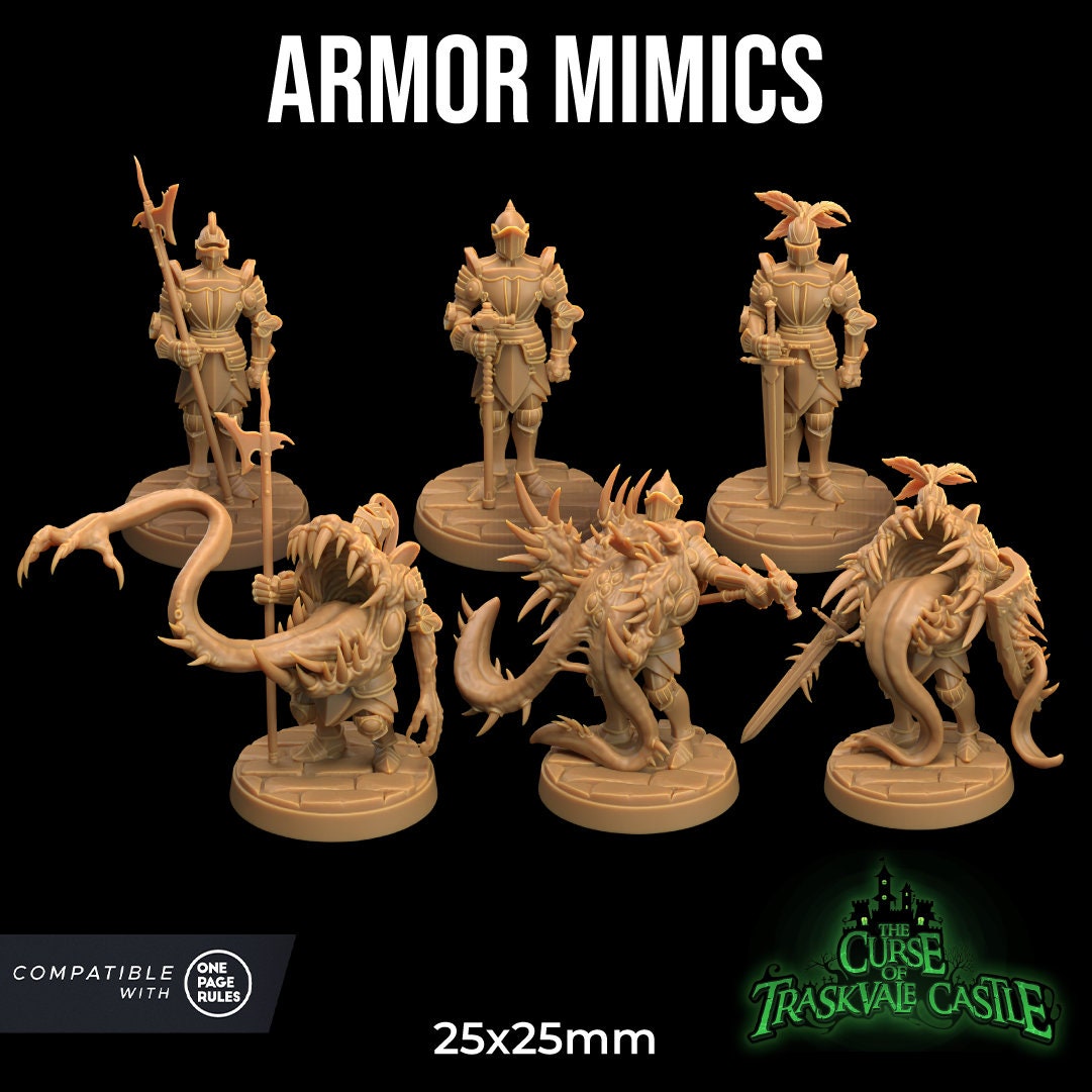 Armor Mimics | Dragon Trappers Lodge | Monster | One Page Rules | 32mm | Resin Printed Tabletop RPG Figures | DND | 5E | Halloween