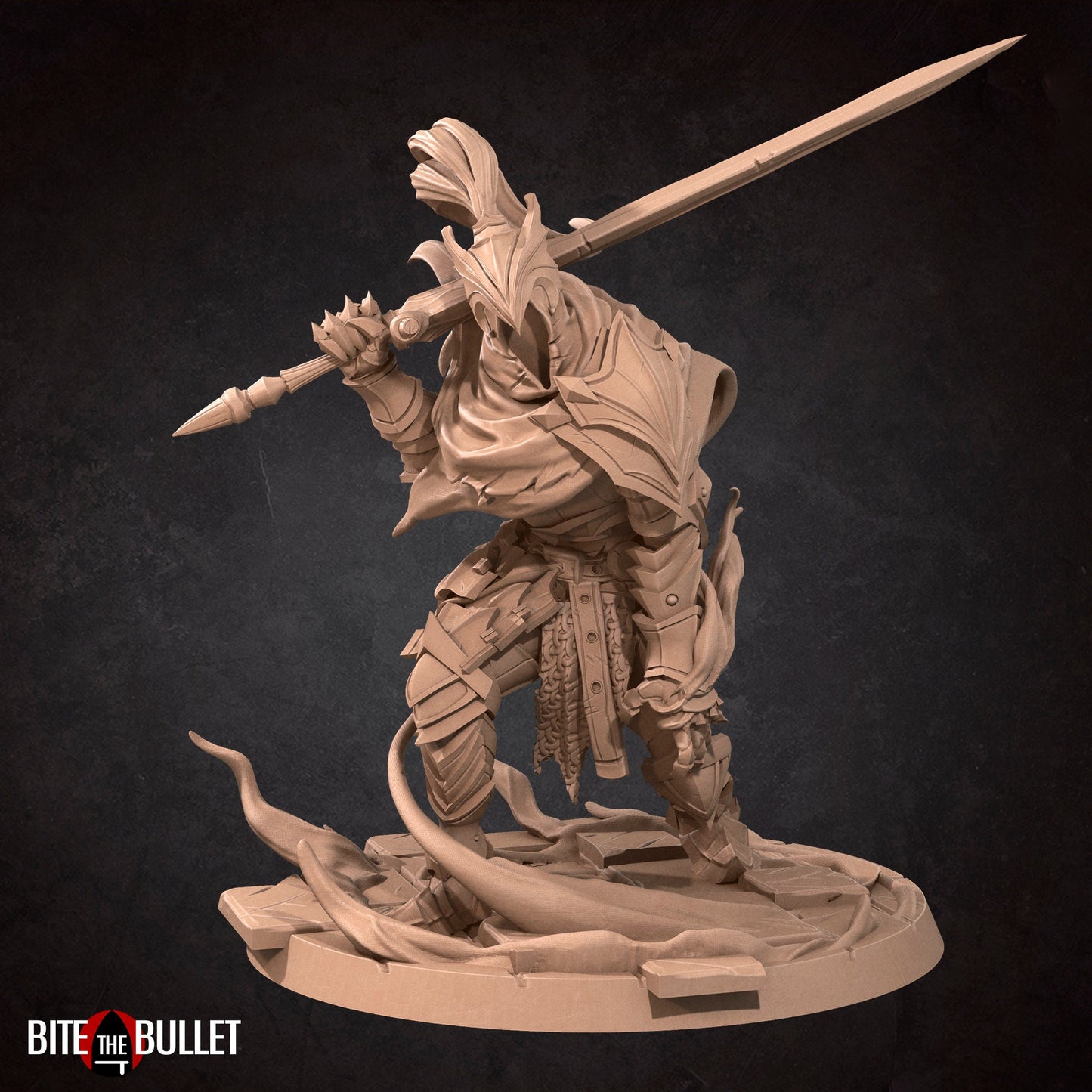 Fallen Knight | Bite The Bullet | 35mm Scale | Resin Printed Tabletop RPG Miniature Figures | DND | 5E