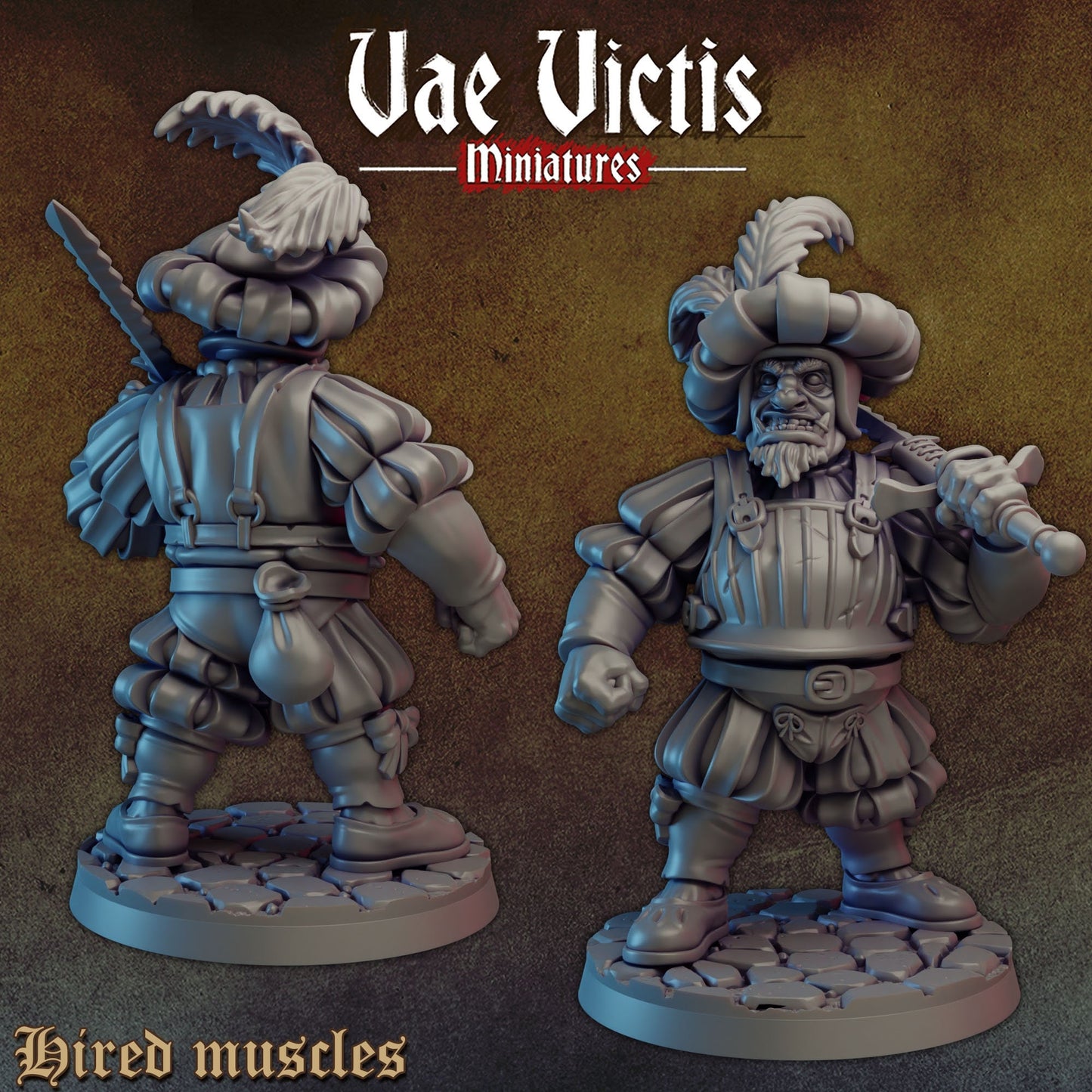 Ogre Mercenaries Set | Vae Victis Miniatures | 32mm Scale | Resin Printed Tabletop RPG Figures | DND | 5E