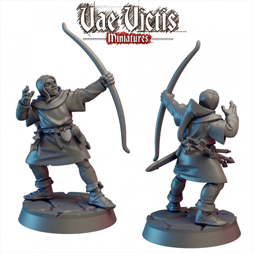 Bowman Set (5 Minis) | Vae Victis Miniatures | 32mm Scale | Resin Printed Tabletop RPG Figures | Unleash The Archers | DND | 5E