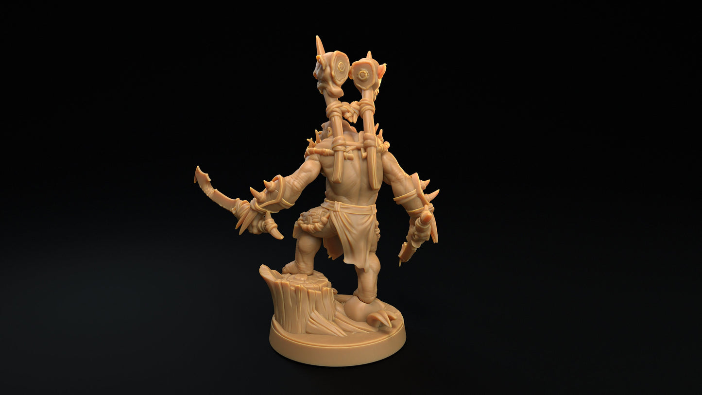 Bobokai Warlord | Dragon Trappers Lodge | The Simiax Legions | 32mm Scale Resin Printed Tabletop RPG Figures For DND 5E and OPR