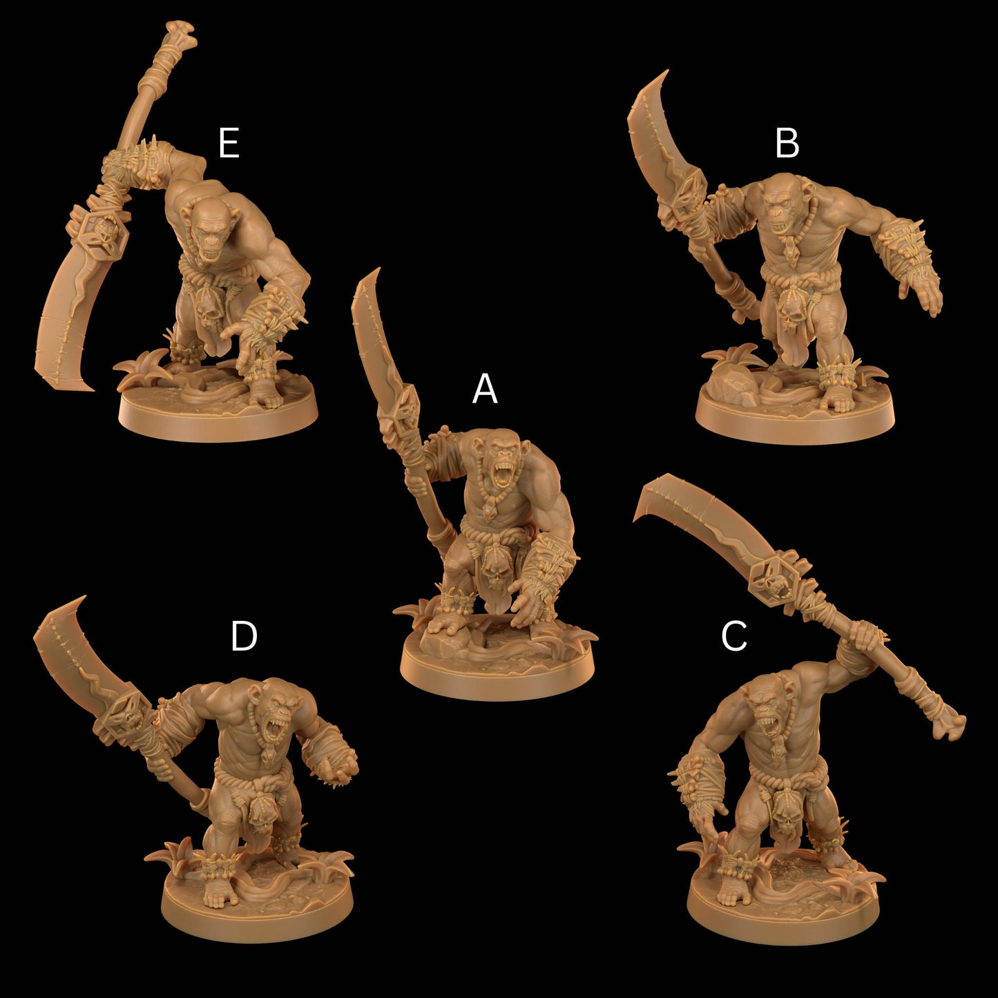 Bobokai Screamers | Dragon Trappers Lodge | The Simiax Legions | 32mm Scale Resin Printed Tabletop RPG Figures For DND 5E and OPR