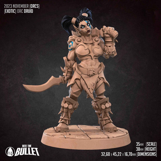 Orc Rogue | NSFW Option | Bite The Bullet | 35mm Scale | Resin Printed Tabletop RPG Miniature Figures | DND | 5E