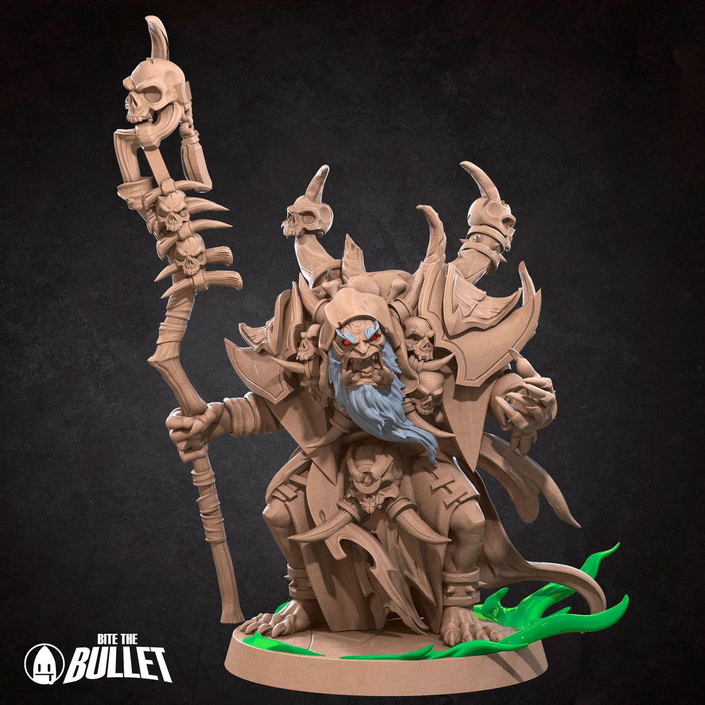 Orc Warlock | Bite The Bullet | 35mm Scale | Resin Printed Tabletop RPG Miniature Figures | DND | 5E