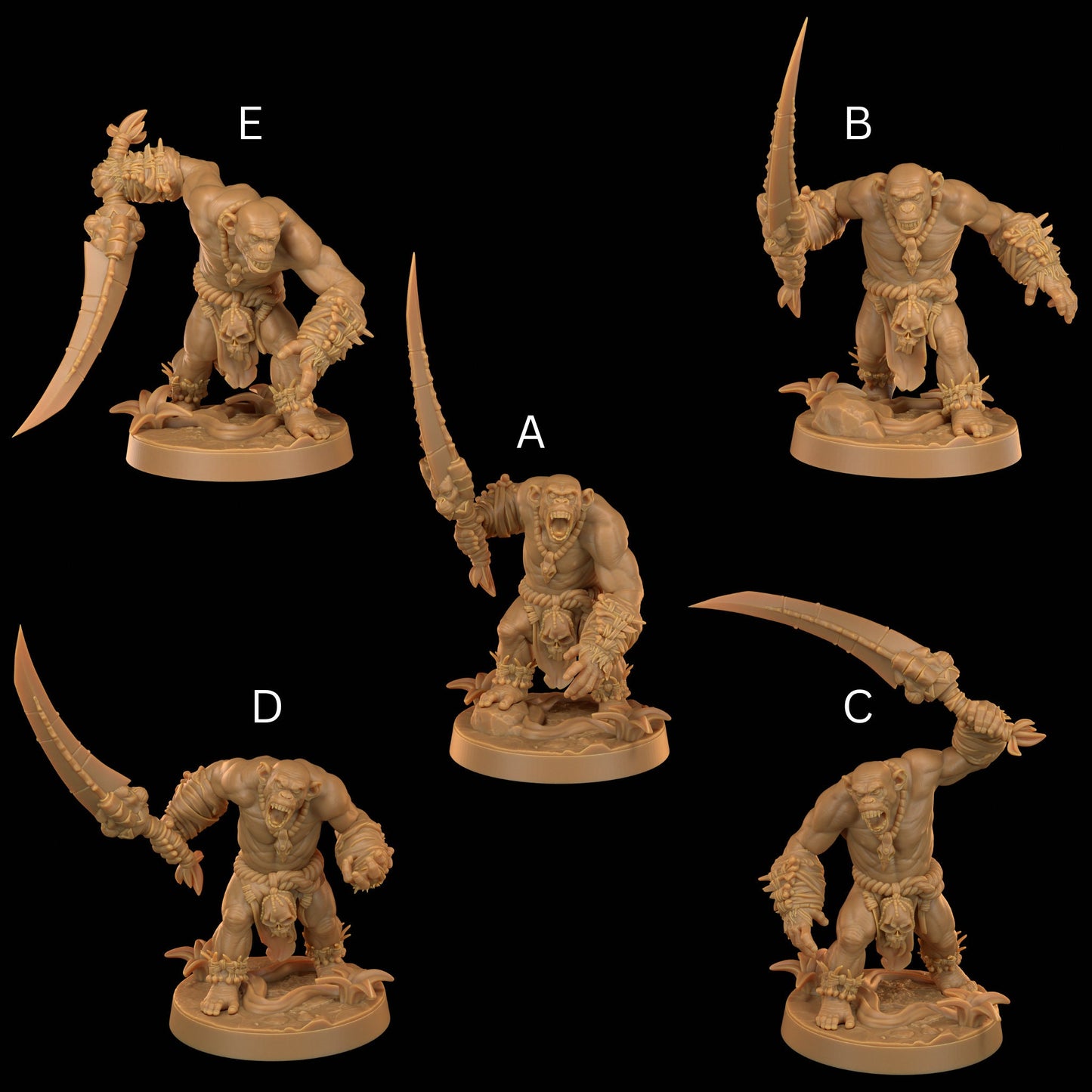 Bobokai Screamers | Dragon Trappers Lodge | The Simiax Legions | 32mm Scale Resin Printed Tabletop RPG Figures For DND 5E and OPR