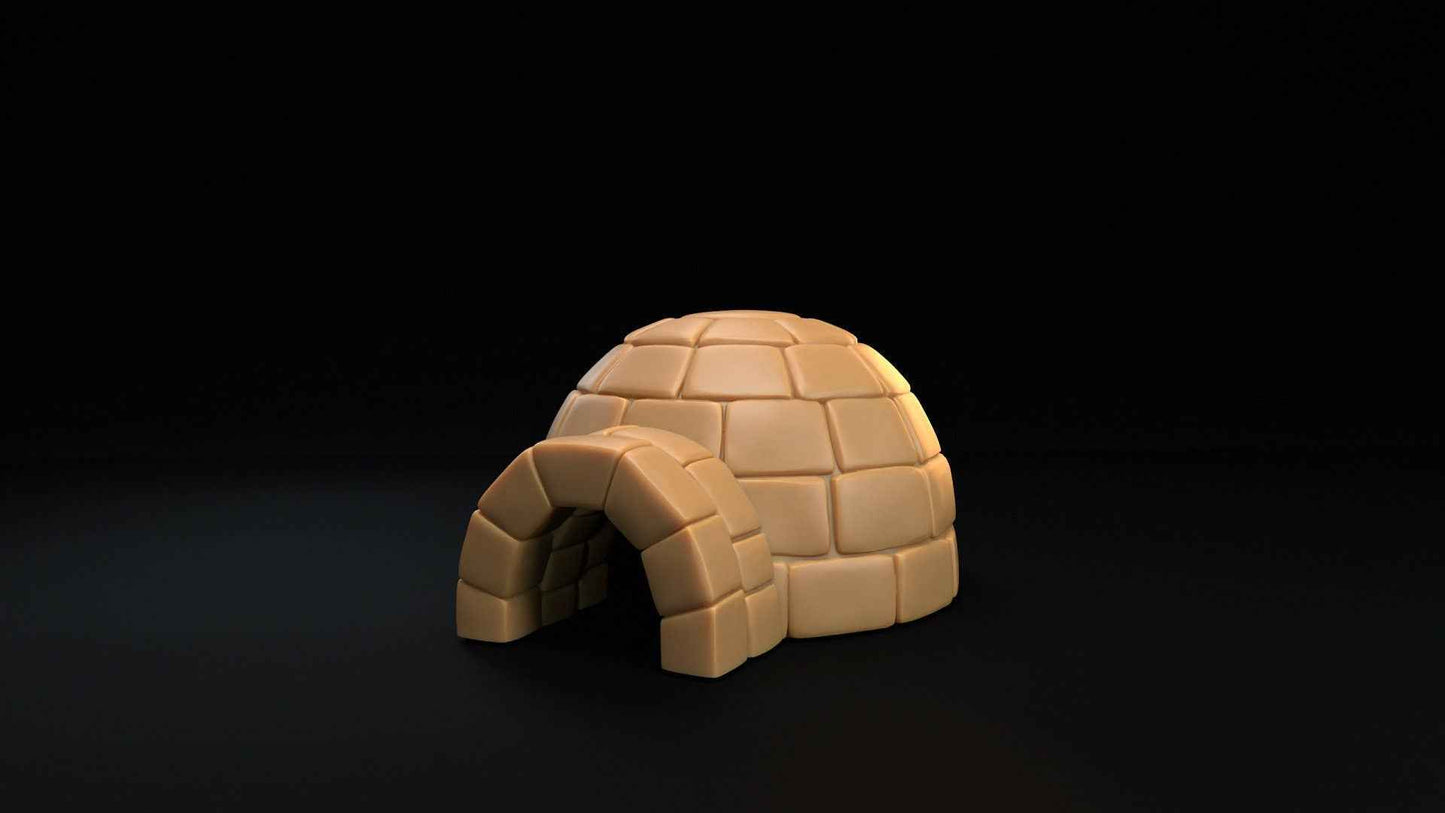 Igloo | Dragon Trappers Lodge | Winter Advent Calendar | 32mm Scale Resin Printed Tabletop RPG Terrain For DND 5E and One Page Rules