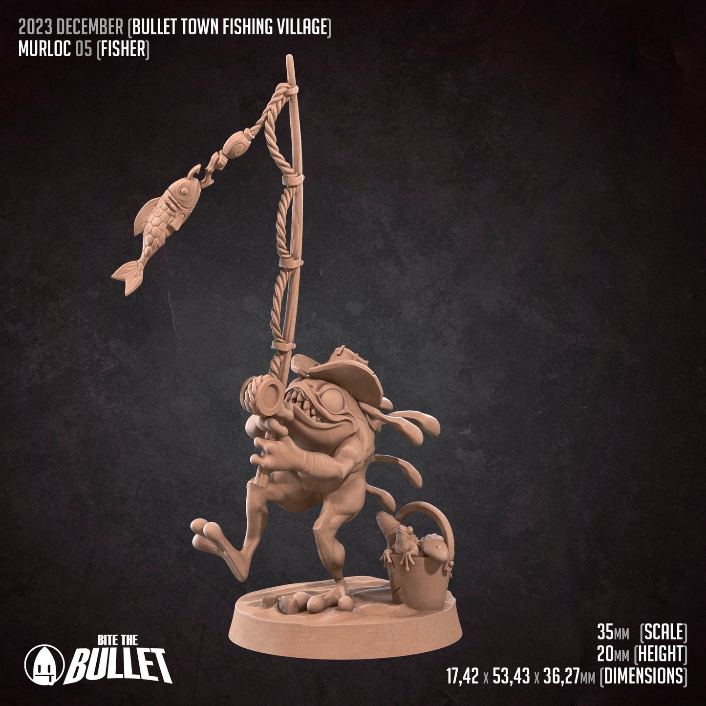 Aquarian Menace Set | Bite The Bullet | Bullet Town Fishing Village | 35mm Scale Resin Printed Tabletop RPG Miniature Figures For DND 5E