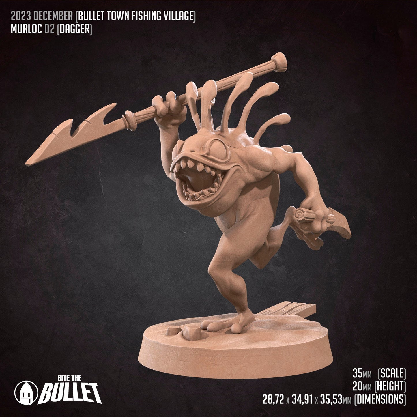 Aquarian Menace Set | Bite The Bullet | Bullet Town Fishing Village | 35mm Scale Resin Printed Tabletop RPG Miniature Figures For DND 5E
