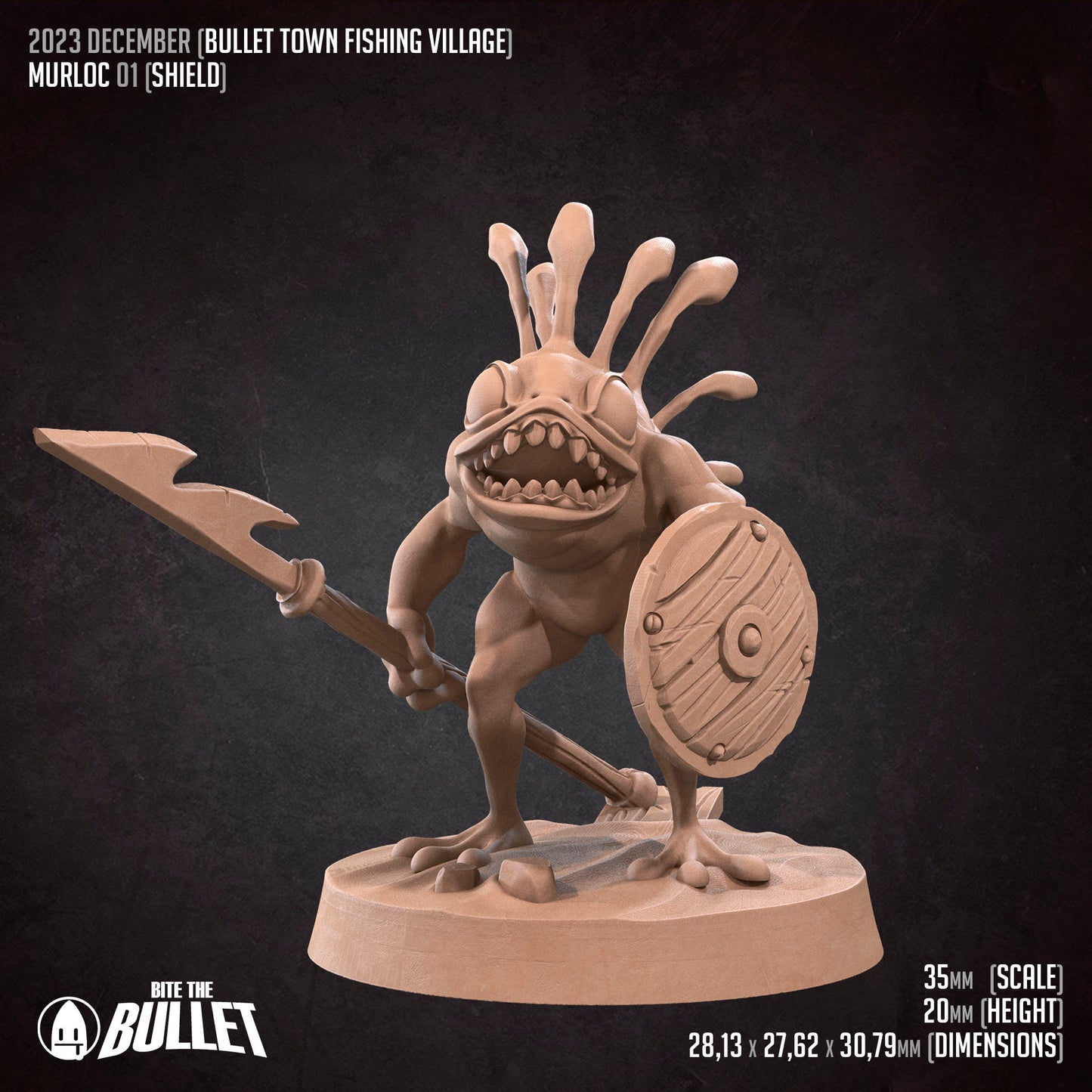 Aquarian Menace Set | Bite The Bullet | Bullet Town Fishing Village | 35mm Scale Resin Printed Tabletop RPG Miniature Figures For DND 5E
