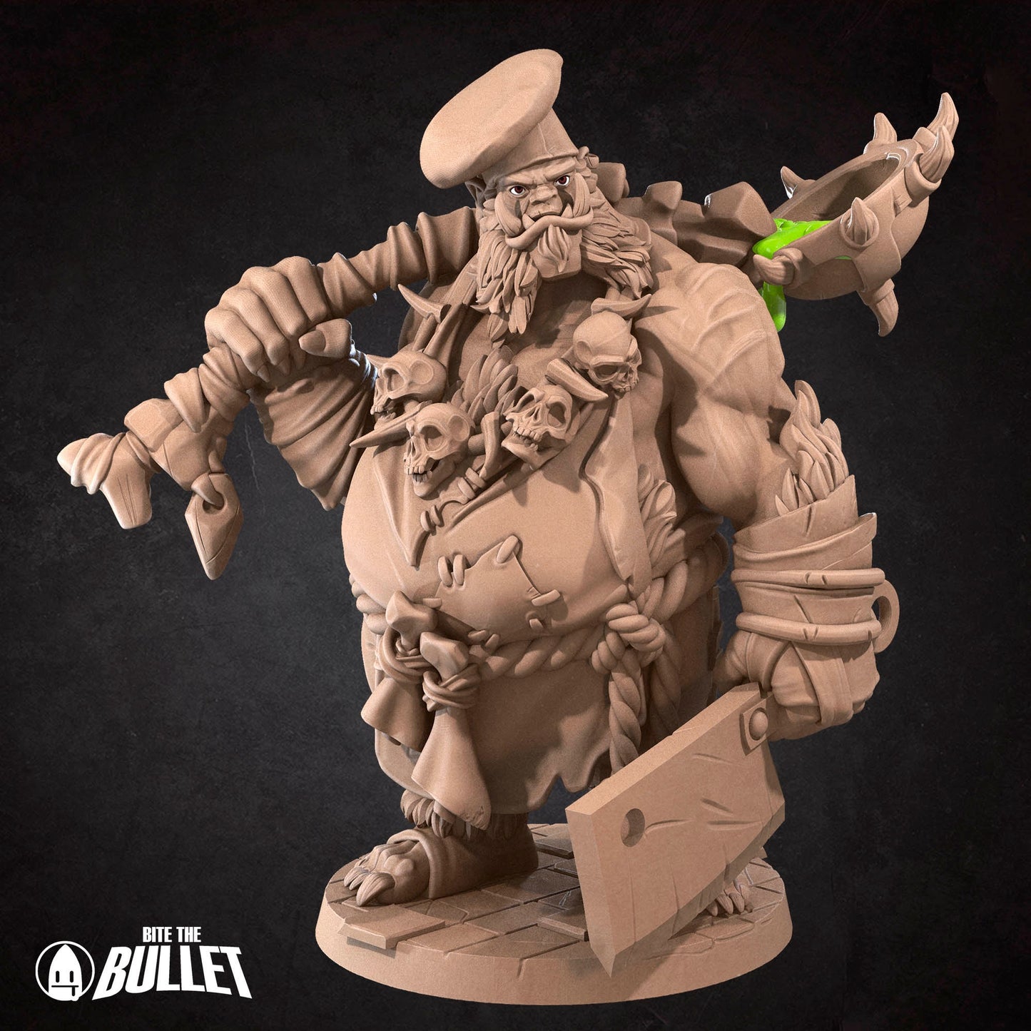 Ogre Chef | Bite The Bullet | Bullet Town Fishing Village | 35mm Scale Resin Printed Tabletop RPG Miniature Figures For DND 5E