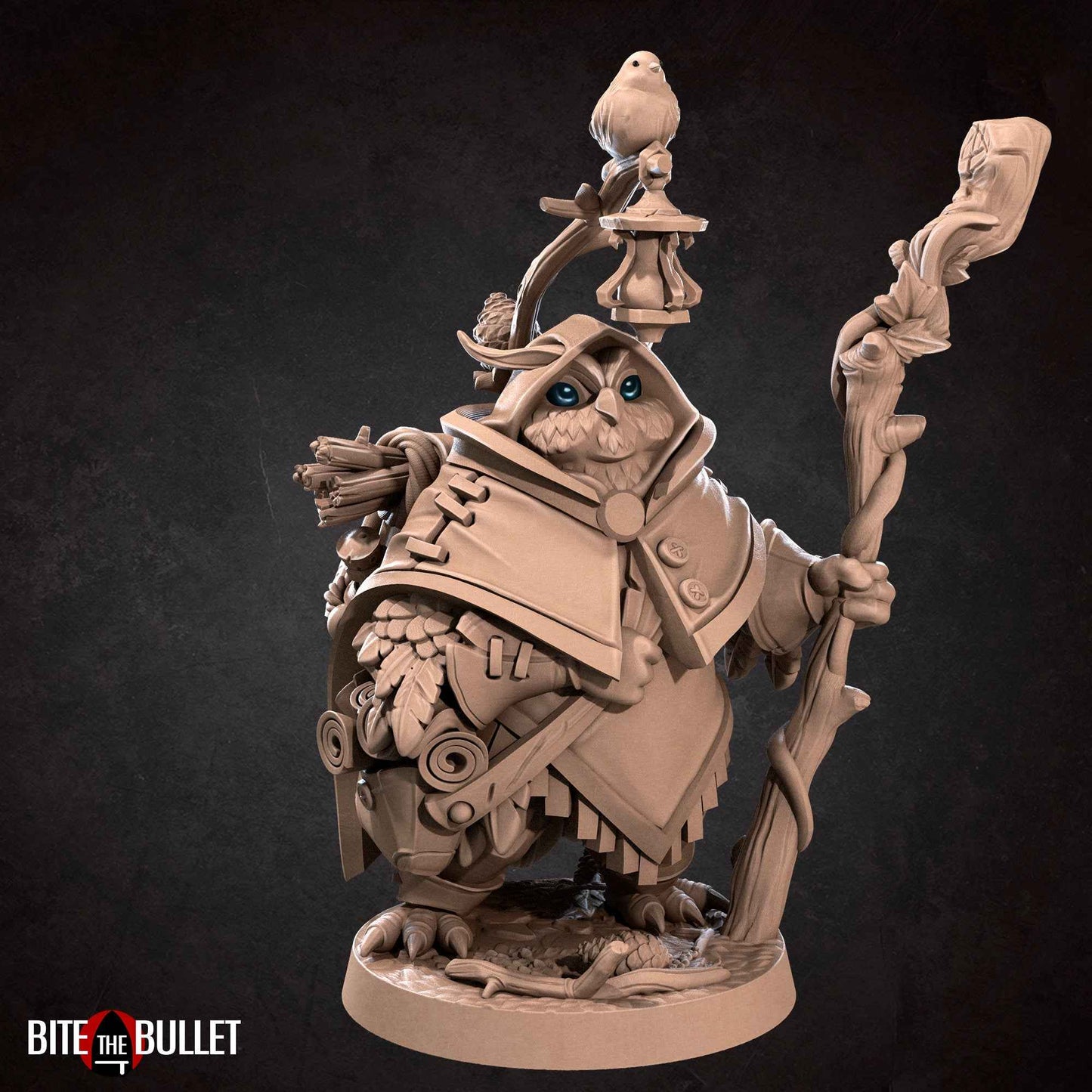 Forest Keeper Owlfolk | Bite The Bullet | Bullet Town Christmas | 35mm Scale Resin Printed Tabletop RPG Miniature Figures For DND 5E