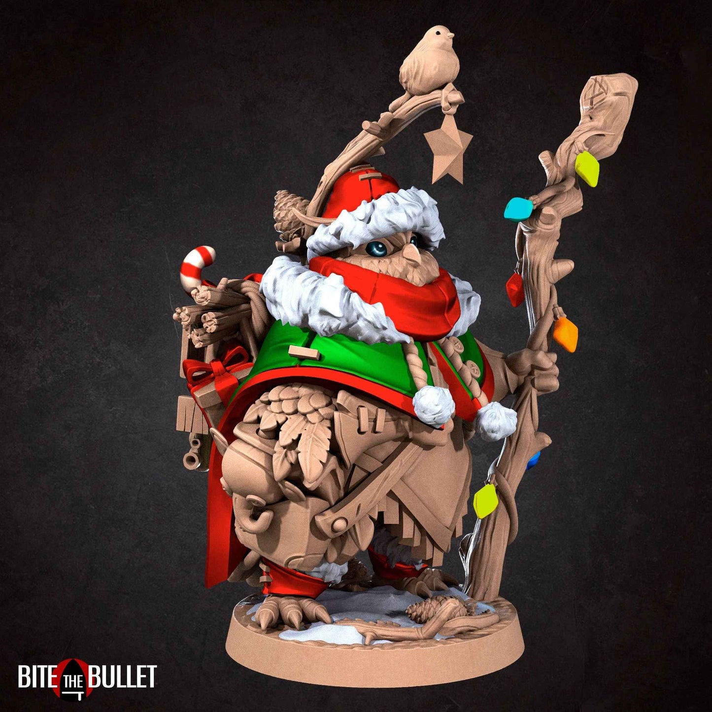 Forest Keeper Owlfolk | Bite The Bullet | Bullet Town Christmas | 35mm Scale Resin Printed Tabletop RPG Miniature Figures For DND 5E