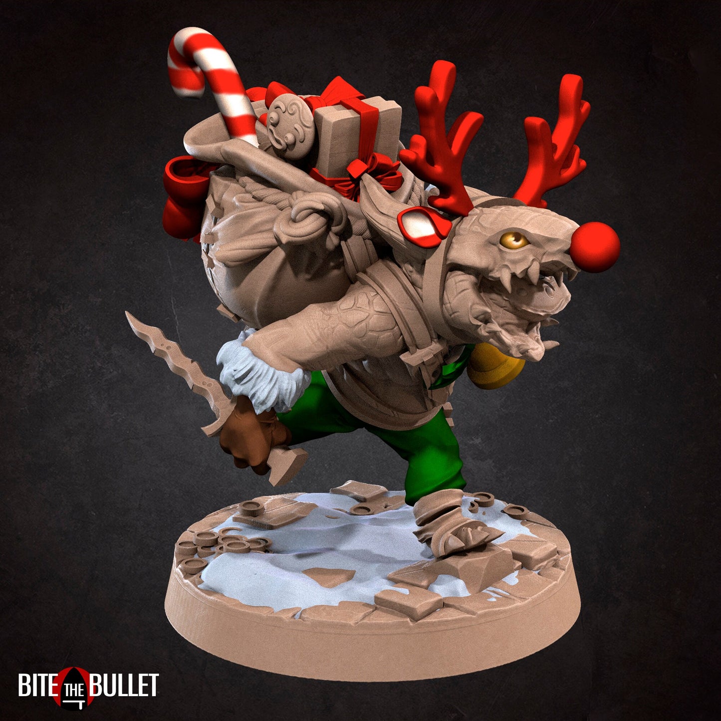 Christmas Kobold Set | Bite The Bullet | Bullet Town Christmas | 35mm Scale Resin Printed Tabletop RPG Miniature Figures For DND 5E