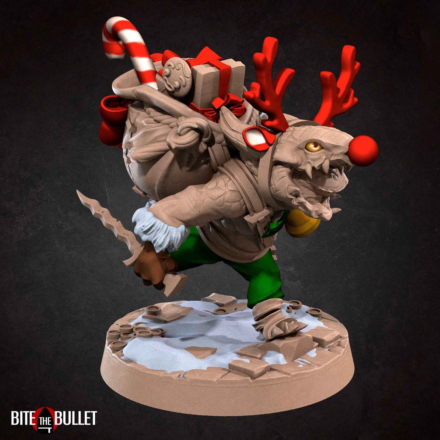 Christmas Kobold Set | Bite The Bullet | Bullet Town Christmas | 35mm Scale Resin Printed Tabletop RPG Miniature Figures For DND 5E