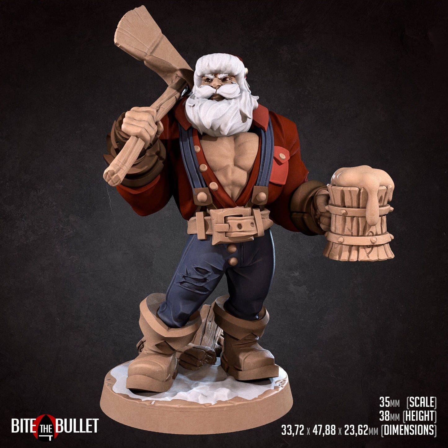 Klaus | Bite The Bullet | Sexy Santa | Bullet Town Christmas | 35mm Scale Resin Printed Tabletop RPG Miniature Figures For DND 5E