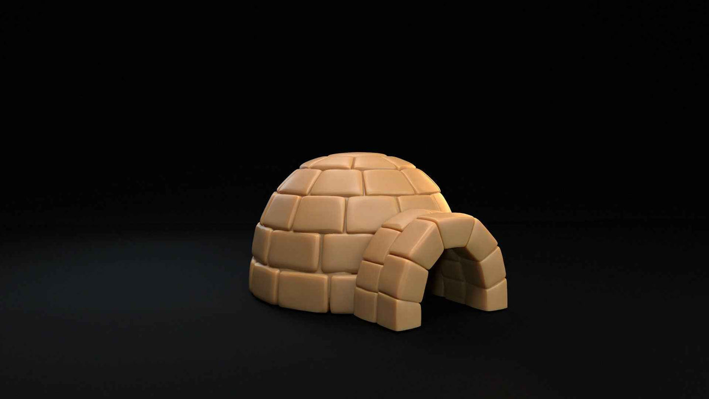 Igloo | Dragon Trappers Lodge | Winter Advent Calendar | 32mm Scale Resin Printed Tabletop RPG Terrain For DND 5E and One Page Rules