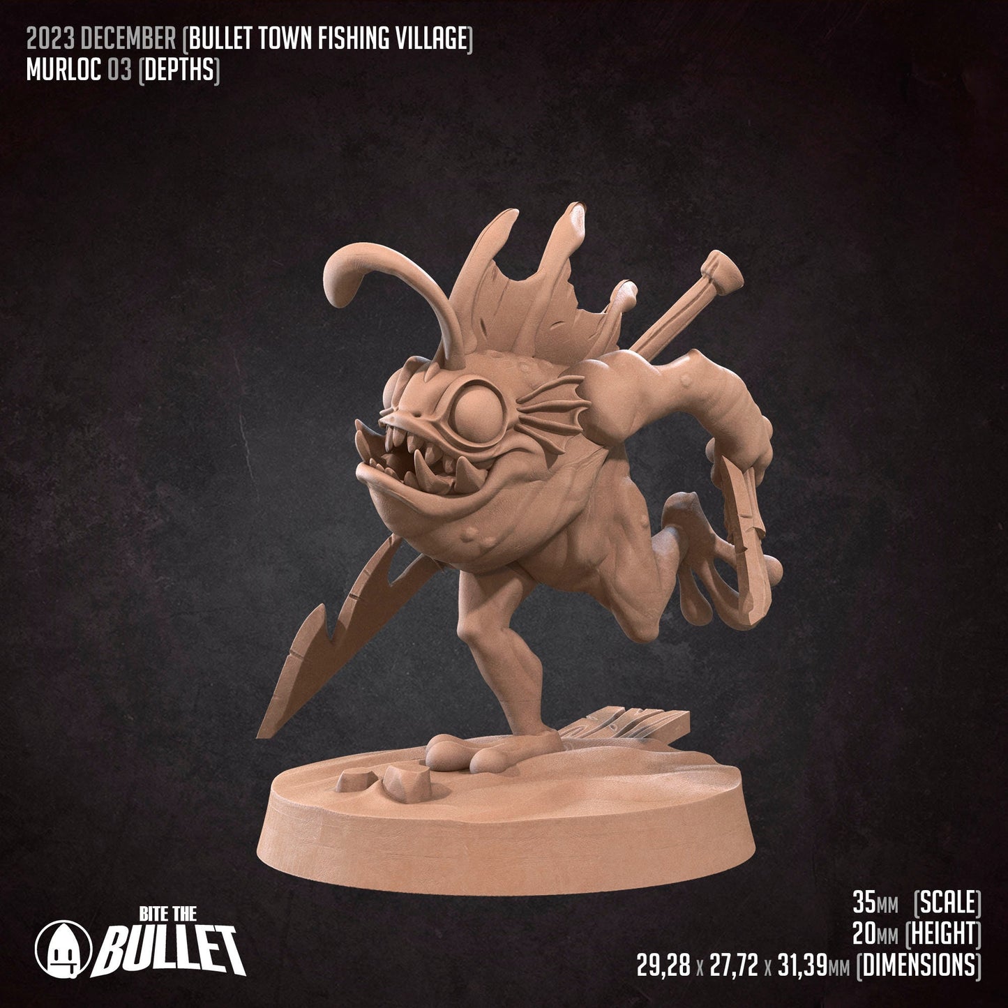 Aquarian Menace Set | Bite The Bullet | Bullet Town Fishing Village | 35mm Scale Resin Printed Tabletop RPG Miniature Figures For DND 5E