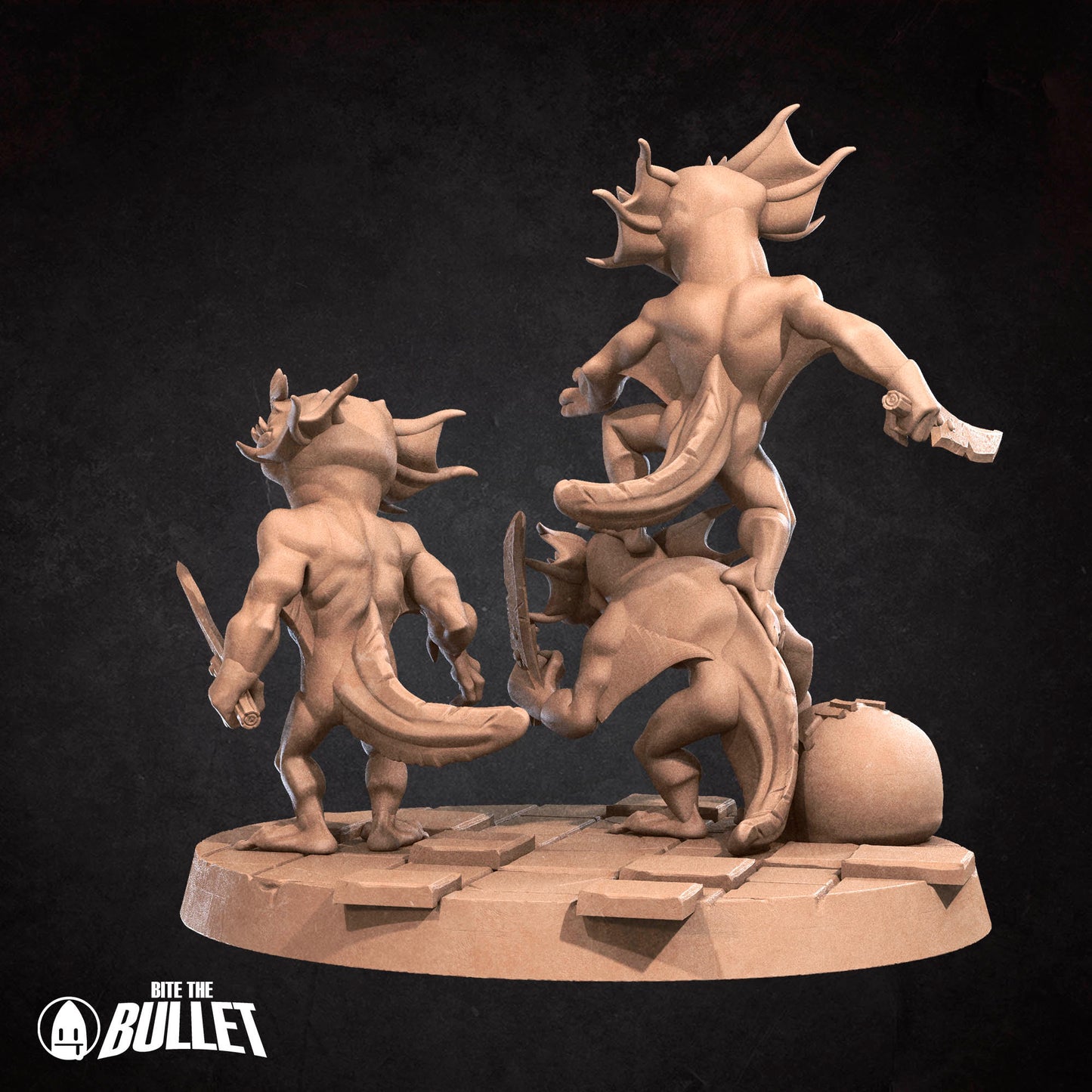 Axolotl Bandit Bros | Bite The Bullet | Bullet Town Fishing Village | 35mm Scale Resin Printed Tabletop RPG Miniature Figures For DND 5E