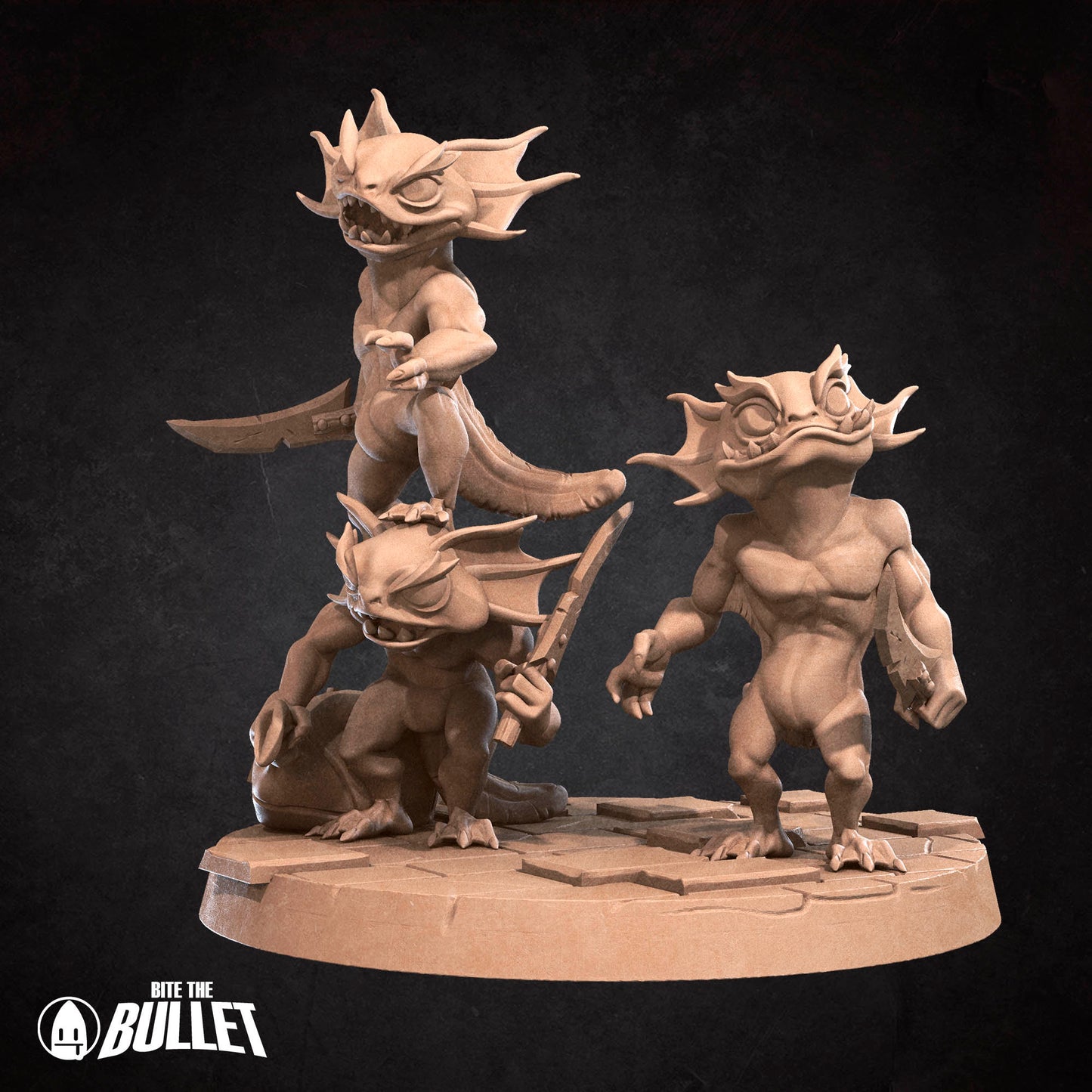 Axolotl Bandit Bros | Bite The Bullet | Bullet Town Fishing Village | 35mm Scale Resin Printed Tabletop RPG Miniature Figures For DND 5E