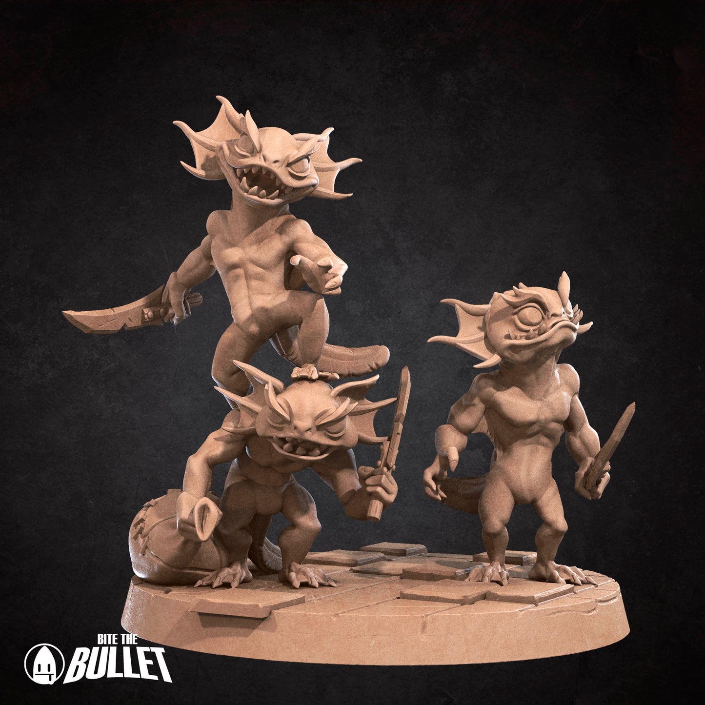 Axolotl Bandit Bros | Bite The Bullet | Bullet Town Fishing Village | 35mm Scale Resin Printed Tabletop RPG Miniature Figures For DND 5E