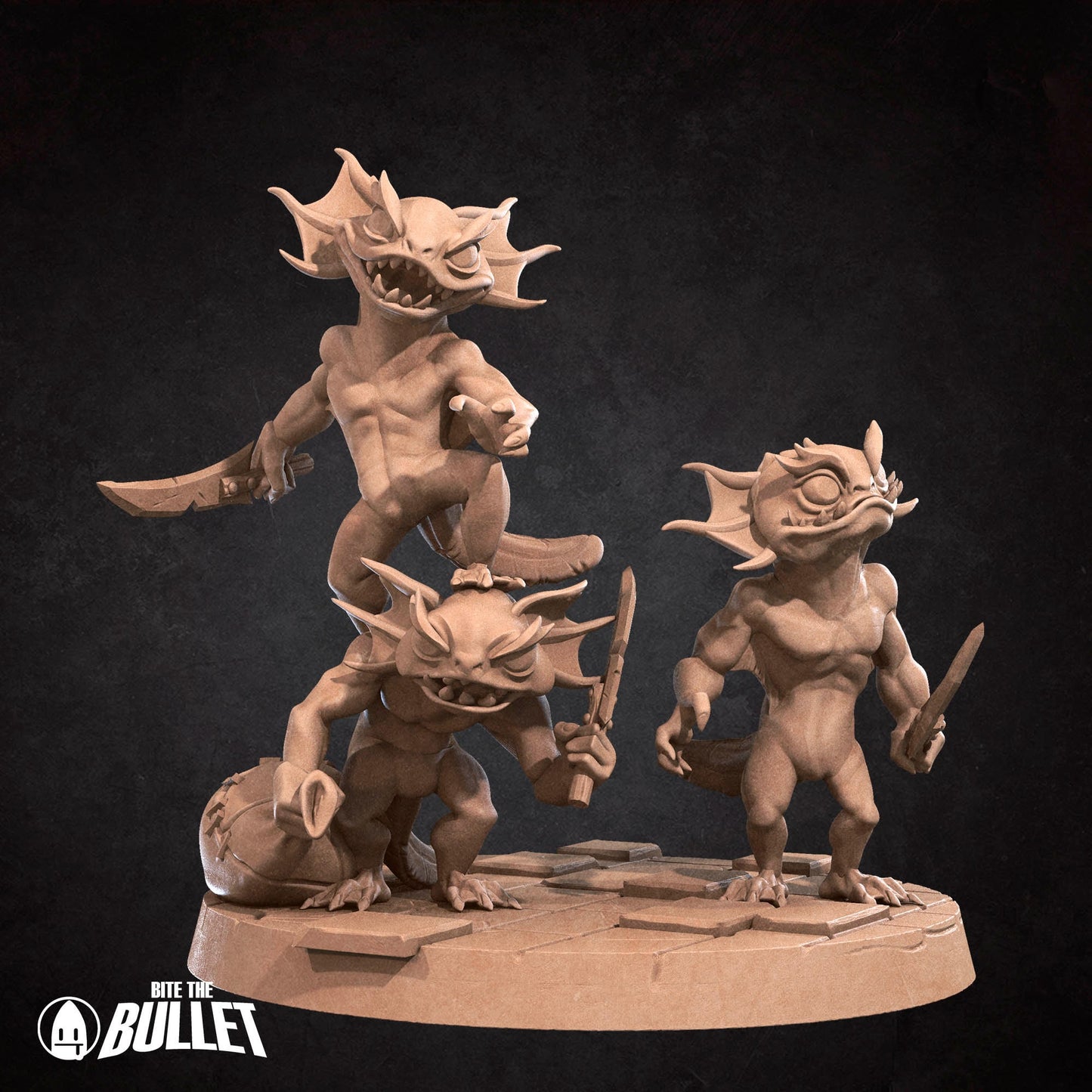 Axolotl Bandit Bros | Bite The Bullet | Bullet Town Fishing Village | 35mm Scale Resin Printed Tabletop RPG Miniature Figures For DND 5E