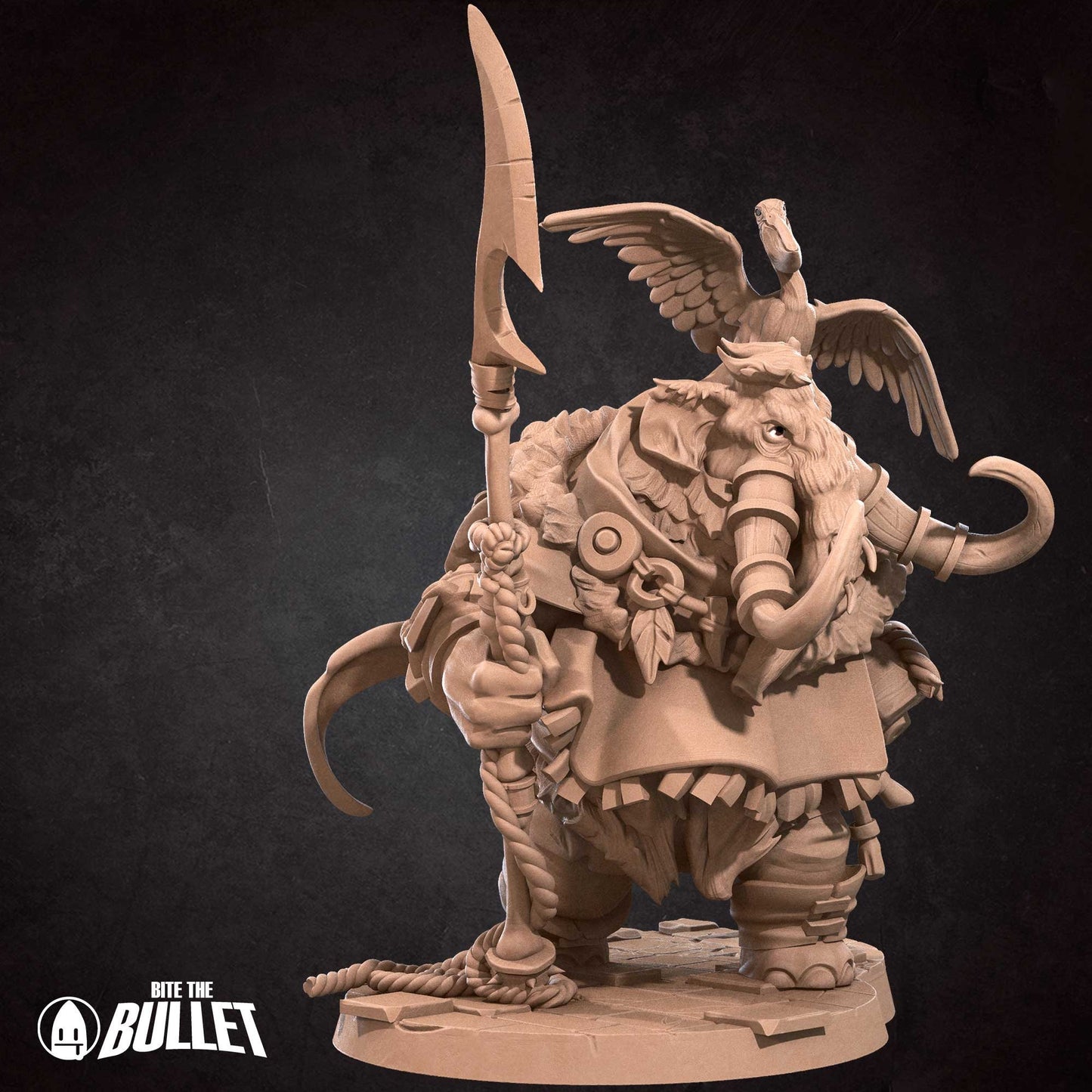 Loxodon Hunter | Bite The Bullet | Bullet Town Fishing Village | 35mm Scale Resin Printed Tabletop RPG Miniature Figures For DND 5E