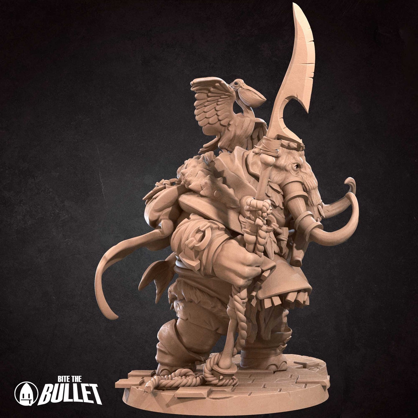 Loxodon Hunter | Bite The Bullet | Bullet Town Fishing Village | 35mm Scale Resin Printed Tabletop RPG Miniature Figures For DND 5E