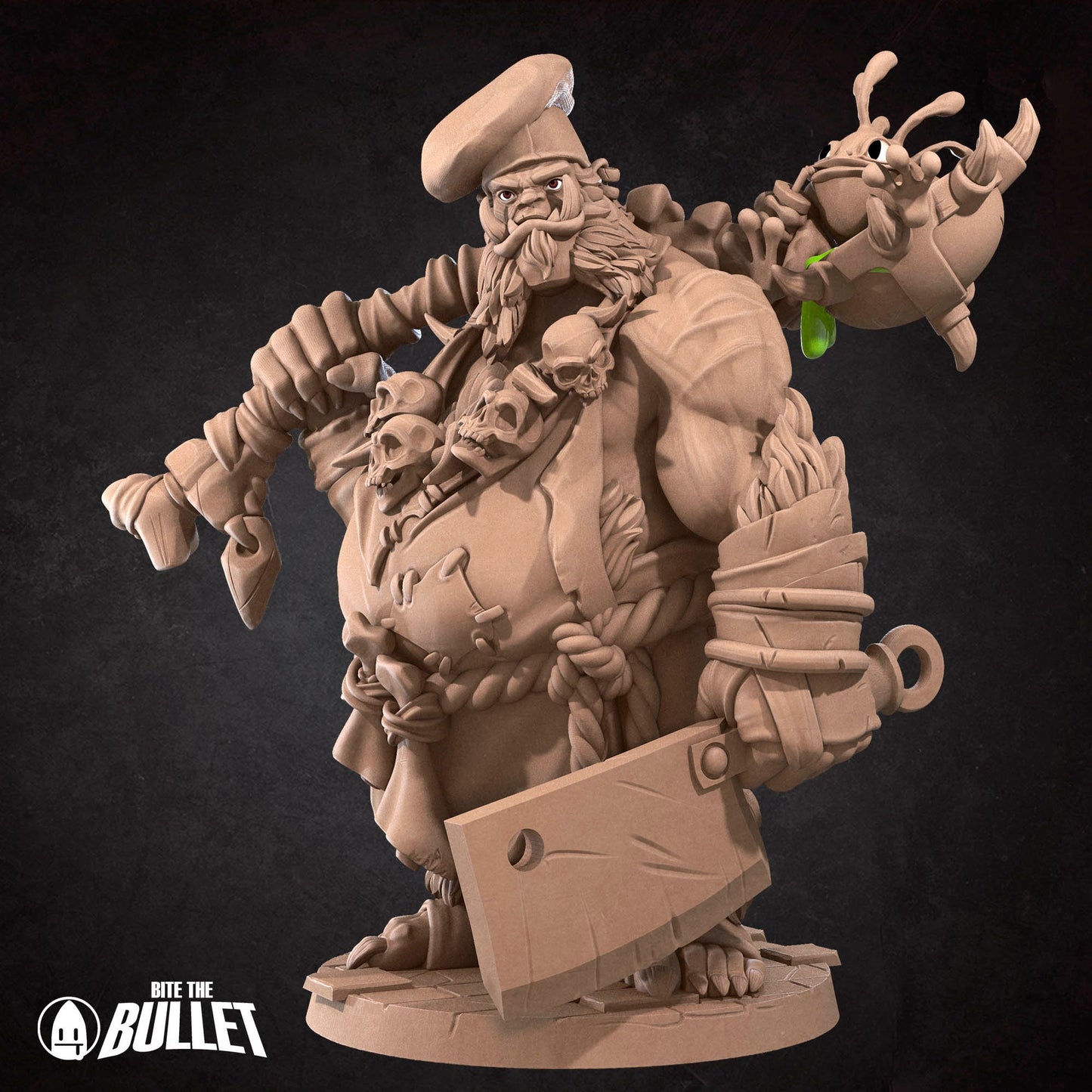 Ogre Chef | Bite The Bullet | Bullet Town Fishing Village | 35mm Scale Resin Printed Tabletop RPG Miniature Figures For DND 5E