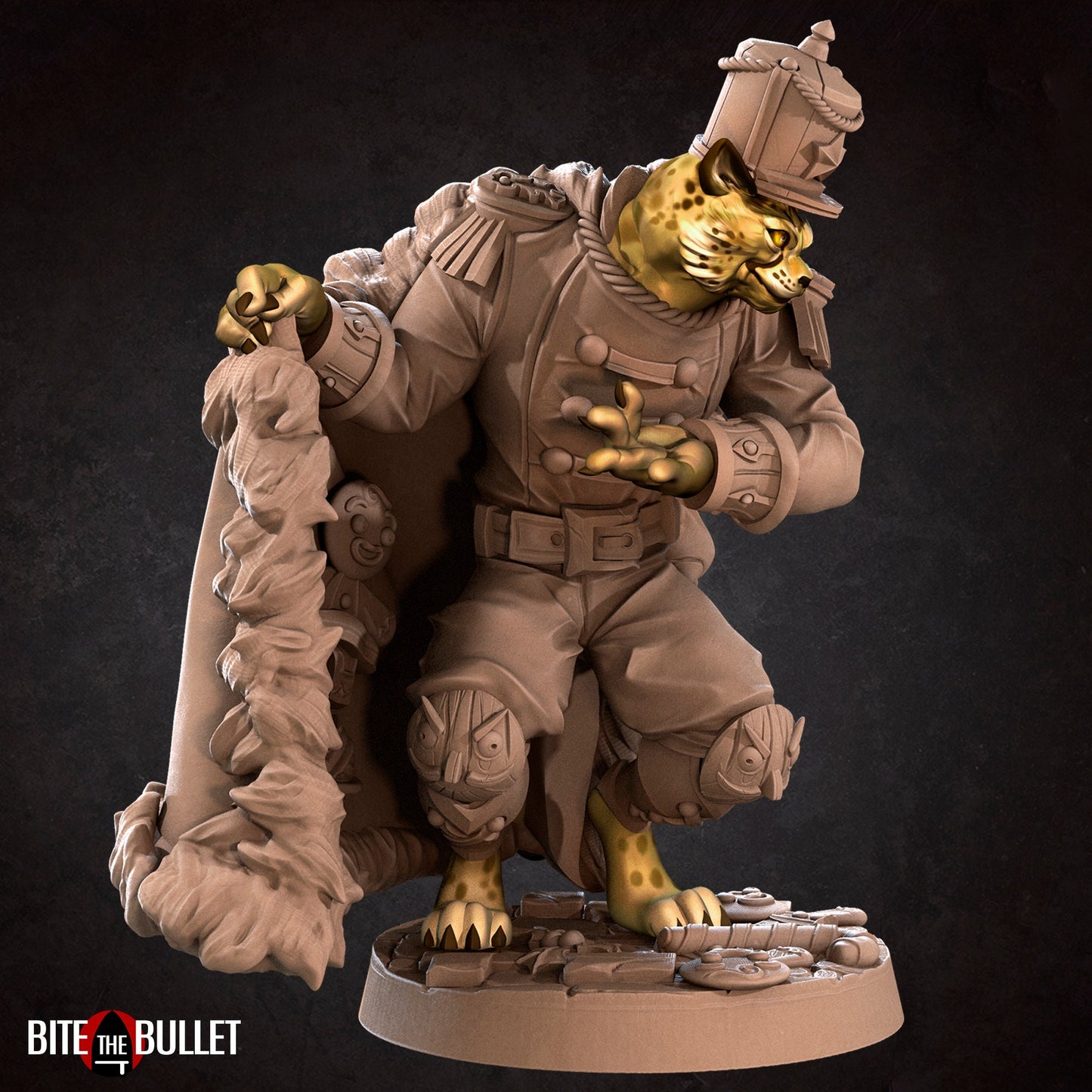 Christmas Smuggler Tabaxi | Bite The Bullet | Bullet Town Christmas | 35mm Scale Resin Printed Tabletop RPG Miniature Figures For DND 5E