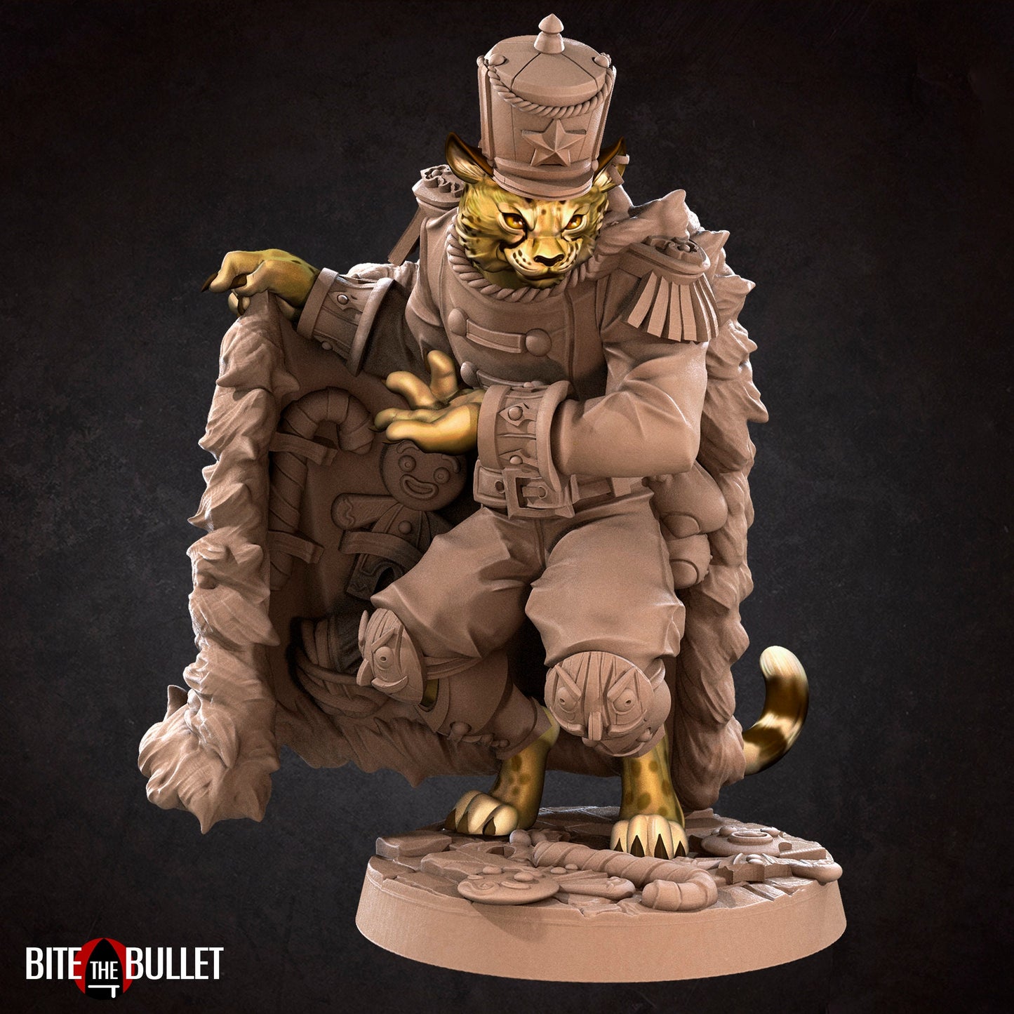 Christmas Smuggler Tabaxi | Bite The Bullet | Bullet Town Christmas | 35mm Scale Resin Printed Tabletop RPG Miniature Figures For DND 5E