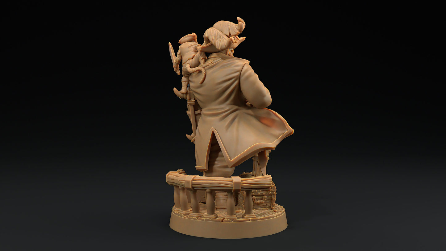 Captain Mobius | Dragon Trappers Lodge | Hunt for The Last Sea Angel | 32mm Scale Resin Printed Tabletop RPG Figure For DND