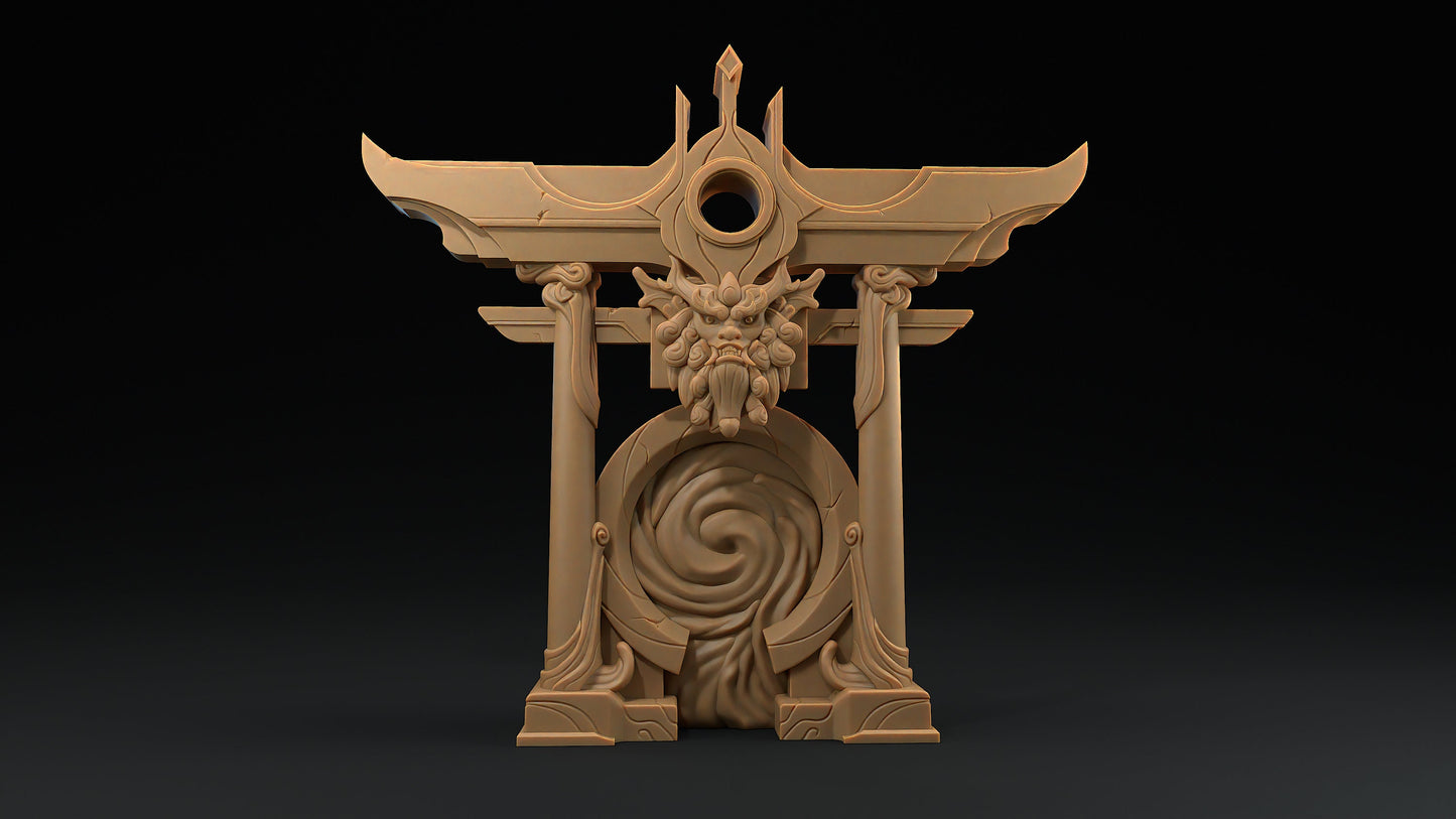 Tori Gate Terrain | Dragon Trappers Lodge | Chosen Of The Kami | 32mm Scale Resin Printed Tabletop RPG Figure For DND and TTRPGs