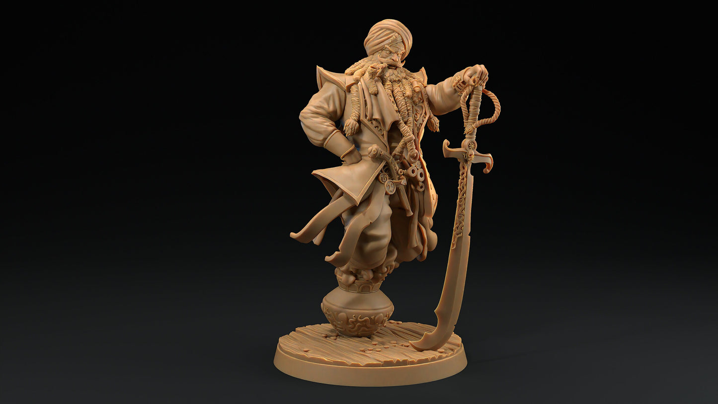 Dread Captain Zayyim, The Wishless | Dragon Trappers Lodge | Hunt for The Last Sea Angel | 32mm Scale Resin Printed TTRPG Figure For DND