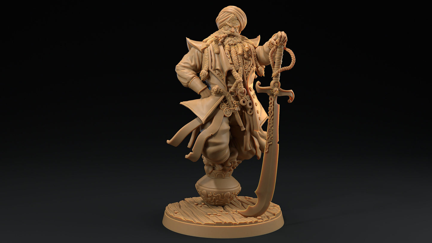 Dread Captain Zayyim, The Wishless | Dragon Trappers Lodge | Hunt for The Last Sea Angel | 32mm Scale Resin Printed TTRPG Figure For DND