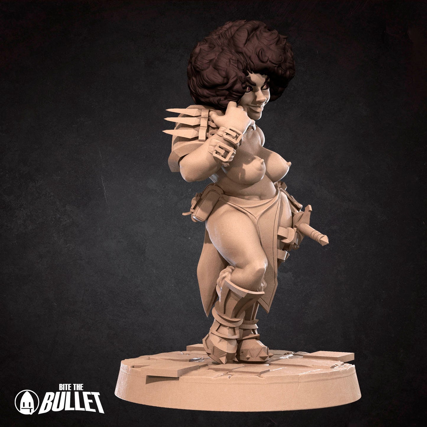 Topless dwarven woman acting seductive
