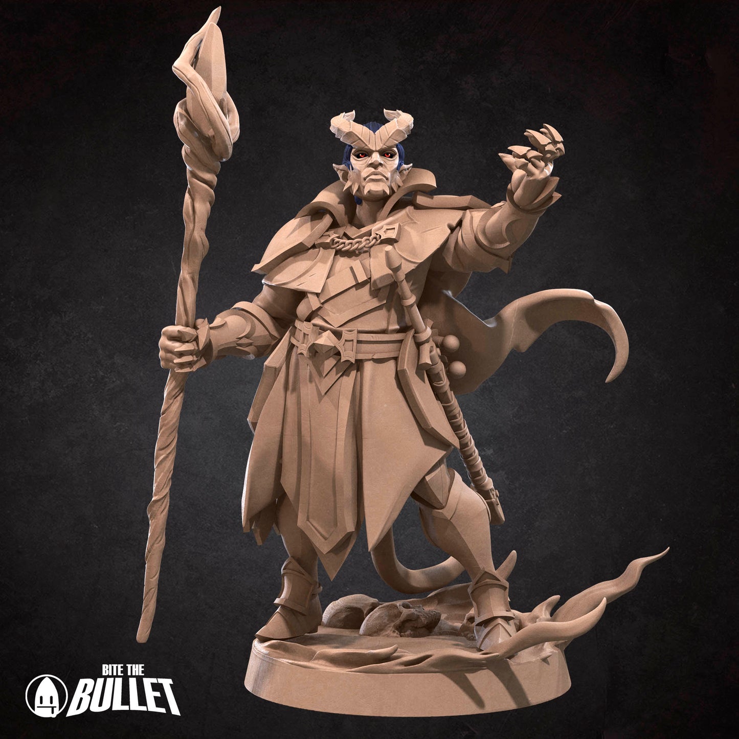 Tiefling Warlock | Bite The Bullet | 35mm Scale | Resin Printed Tabletop RPG Miniature Figures | DND | 5E