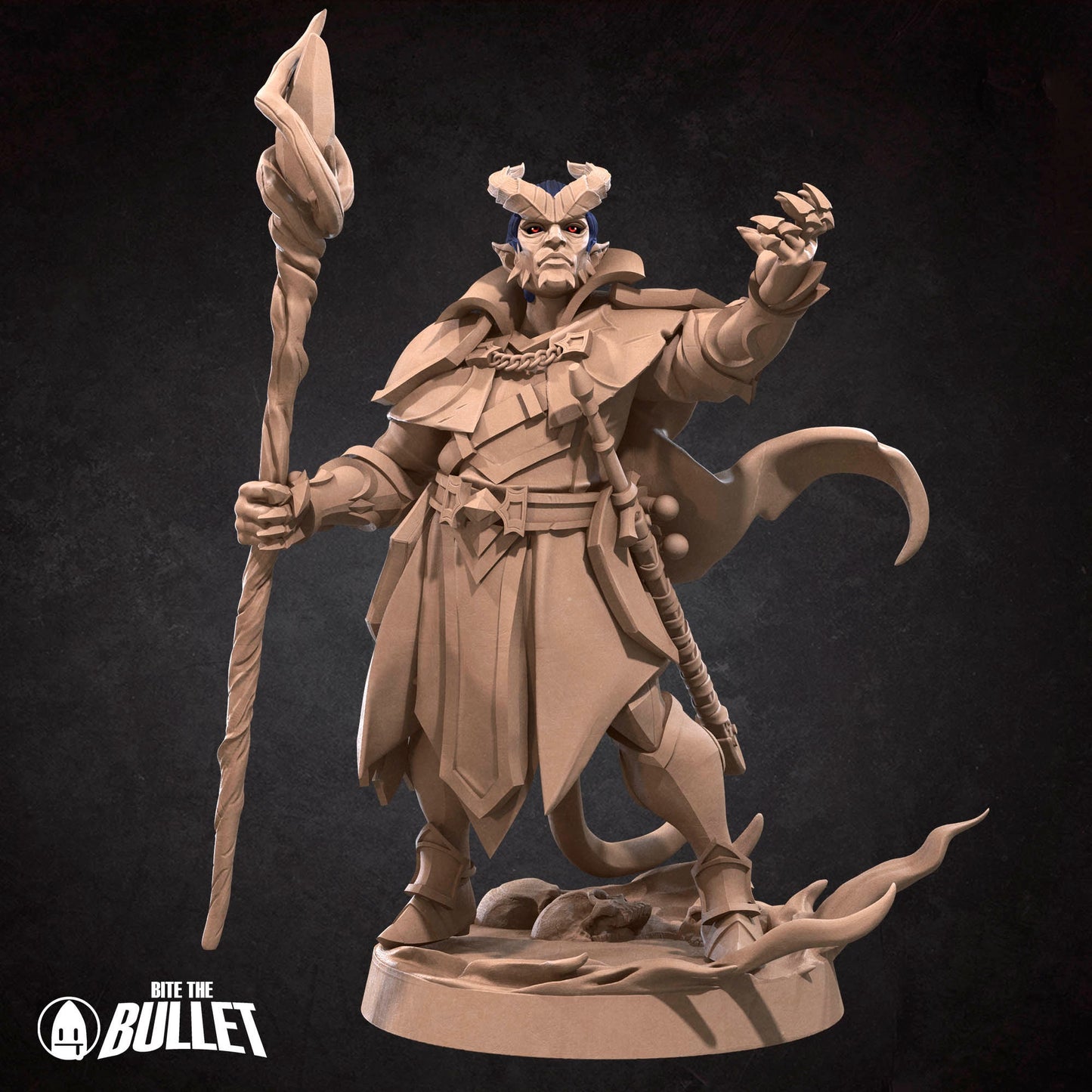 Tiefling Warlock | Bite The Bullet | 35mm Scale | Resin Printed Tabletop RPG Miniature Figures | DND | 5E