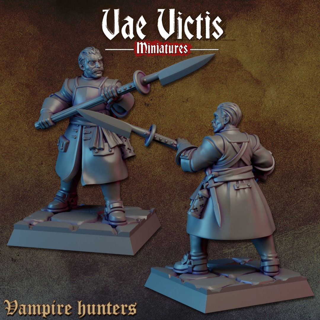 Vampire Hunters Set | Vae Victis Miniatures | 32mm Scale Resin Printed Tabletop RPG Figures for Tabletop Roleplaying or Wargaming
