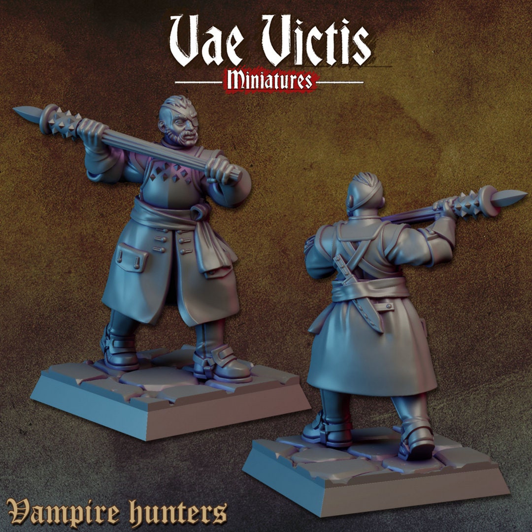 Vampire Hunters Set | Vae Victis Miniatures | 32mm Scale Resin Printed Tabletop RPG Figures for Tabletop Roleplaying or Wargaming