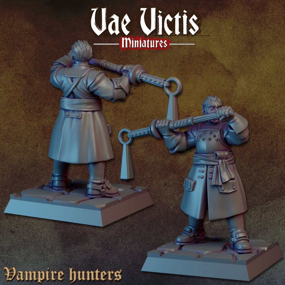 Vampire Hunters Set | Vae Victis Miniatures | 32mm Scale Resin Printed Tabletop RPG Figures for Tabletop Roleplaying or Wargaming
